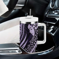 Polynesian Women Day 2024 Tumbler With Handle Hibiscus Girl Tribal LT01 - Polynesian Pride
