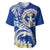 Northern Mariana Islands Commonwealth Day 2024 Baseball Jersey Dolphin With Plumeria Flower LT01 Blue - Polynesian Pride