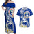 Northern Mariana Islands Commonwealth Day 2024 Couples Matching Off Shoulder Maxi Dress and Hawaiian Shirt Dolphin With Plumeria Flower LT01 Blue - Polynesian Pride