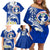 Northern Mariana Islands Commonwealth Day 2024 Family Matching Off Shoulder Short Dress and Hawaiian Shirt Dolphin With Plumeria Flower LT01 - Polynesian Pride