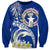 Northern Mariana Islands Commonwealth Day 2024 Sweatshirt Dolphin With Plumeria Flower LT01 Unisex Blue - Polynesian Pride