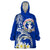 Northern Mariana Islands Commonwealth Day 2024 Wearable Blanket Hoodie Dolphin With Plumeria Flower LT01 One Size Blue - Polynesian Pride