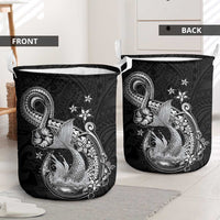 Hawaii Mermaid Monotone Laundry Basket Polynesian Pattern Fish Hook LT01 - Polynesian Pride