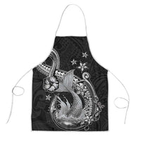 Hawaii Mermaid Monotone Apron Polynesian Pattern Fish Hook LT01 Black - Polynesian Pride