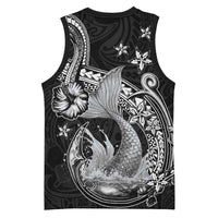 Hawaii Mermaid Monotone Basketball Jersey Polynesian Pattern Fish Hook LT01 - Polynesian Pride