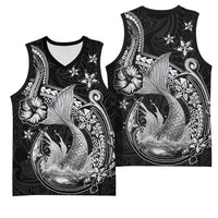 Hawaii Mermaid Monotone Basketball Jersey Polynesian Pattern Fish Hook LT01 - Polynesian Pride
