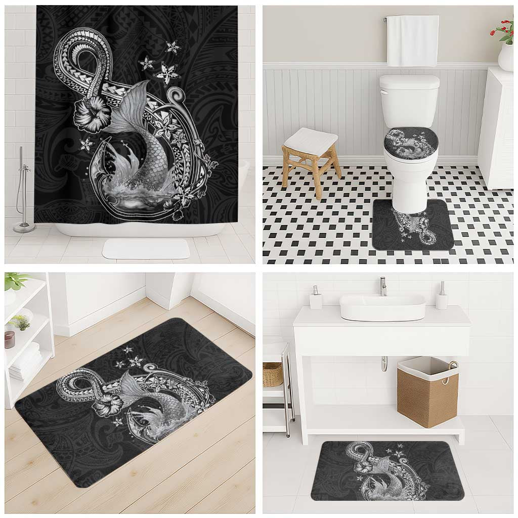 Hawaii Mermaid Monotone Bathroom Set Polynesian Pattern Fish Hook LT01 - Polynesian Pride