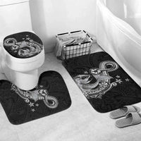 Hawaii Mermaid Monotone Bathroom Set Polynesian Pattern Fish Hook LT01 Mat Set Only (3 pcs) One Size Black - Polynesian Pride