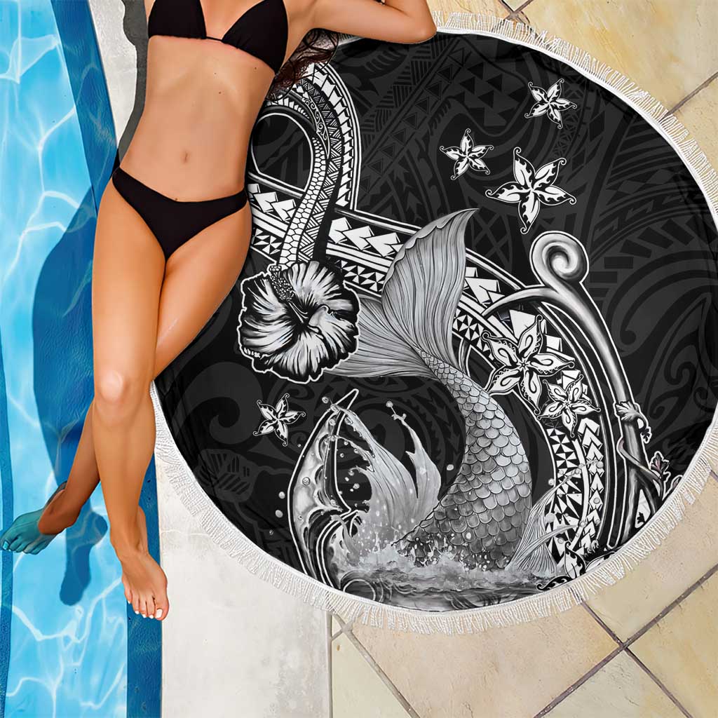Hawaii Mermaid Monotone Beach Blanket Polynesian Pattern Fish Hook LT01 - Polynesian Pride