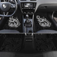 Hawaii Mermaid Monotone Car Mats Polynesian Pattern Fish Hook LT01 Set 4pcs Black - Polynesian Pride