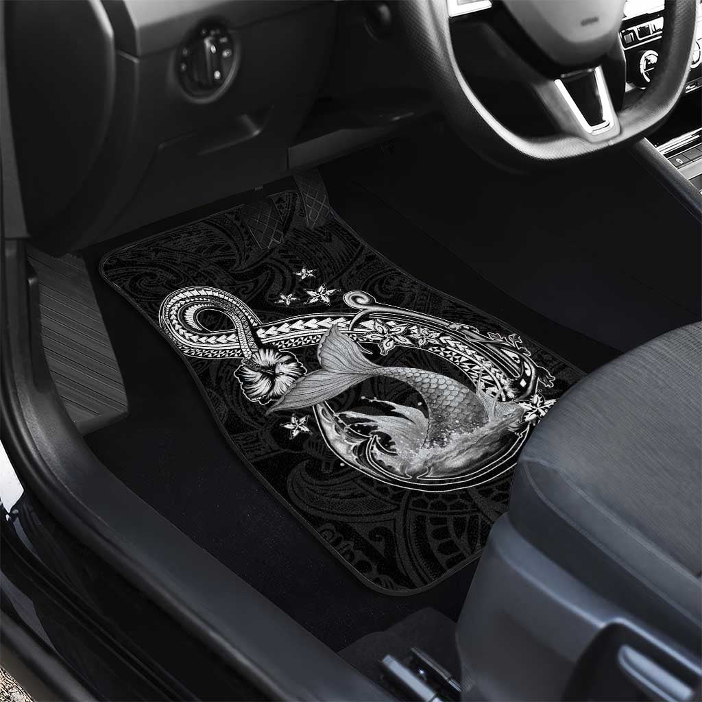 Hawaii Mermaid Monotone Car Mats Polynesian Pattern Fish Hook LT01 - Polynesian Pride