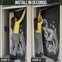 Hawaii Mermaid Monotone Door Cover Polynesian Pattern Fish Hook LT01 - Polynesian Pride