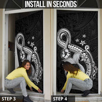 Hawaii Mermaid Monotone Door Cover Polynesian Pattern Fish Hook LT01 - Polynesian Pride