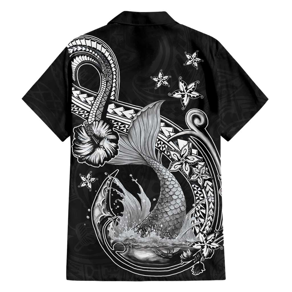 Hawaii Mermaid Monotone Hawaiian Shirt Polynesian Pattern Fish Hook LT01 - Polynesian Pride