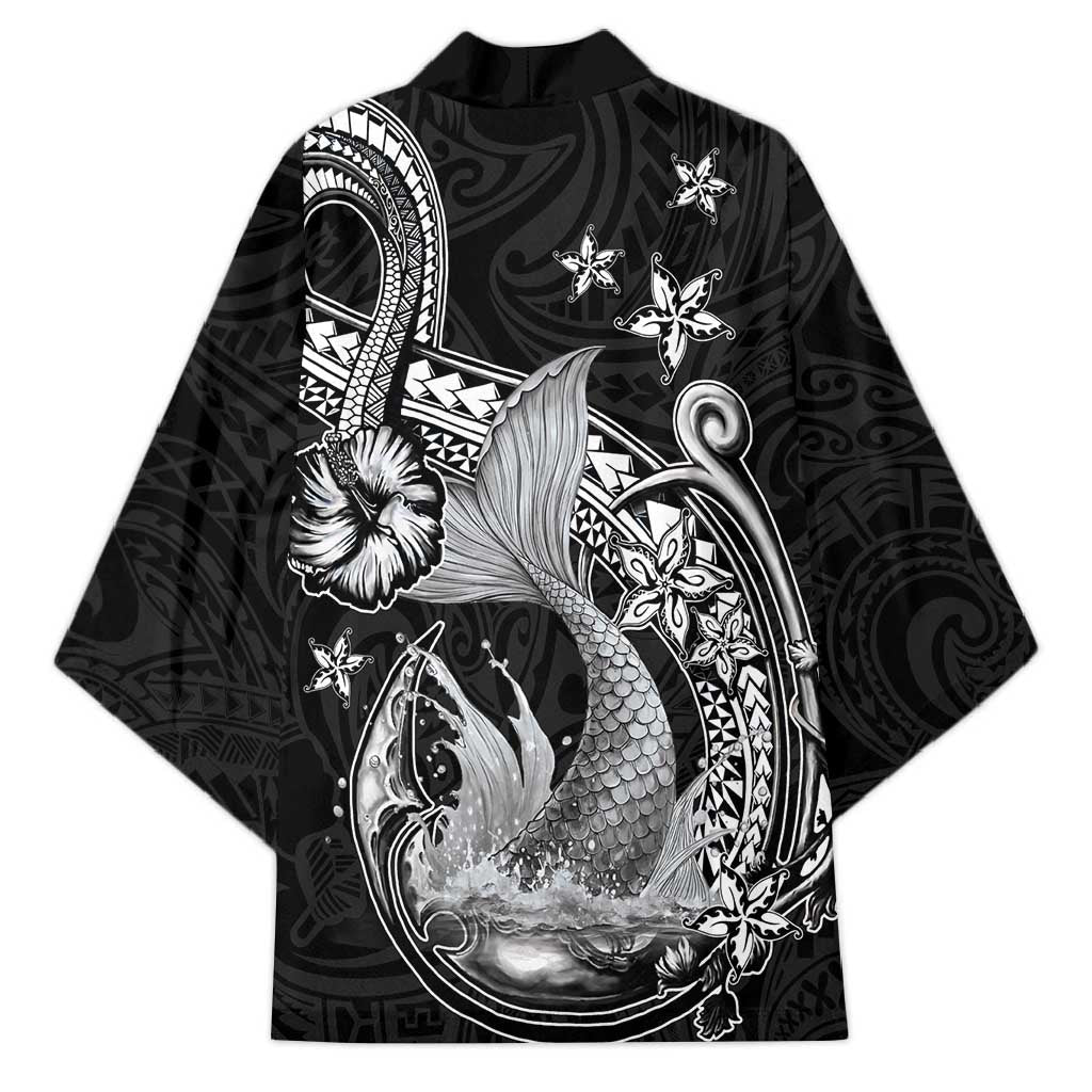 Hawaii Mermaid Monotone Kimono Polynesian Pattern Fish Hook LT01 - Polynesian Pride