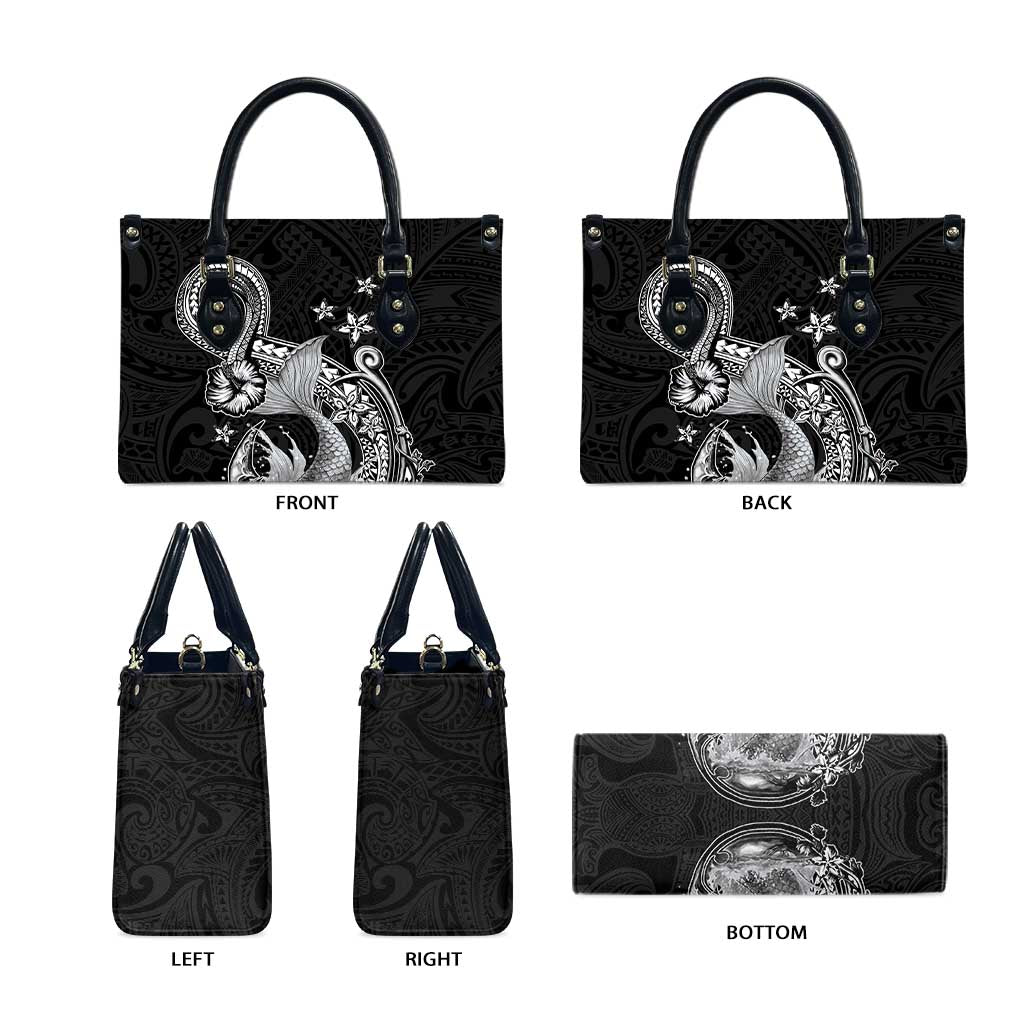 Hawaii Mermaid Monotone Leather Bag Polynesian Pattern Fish Hook LT01 - Polynesian Pride