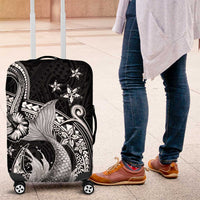 Hawaii Mermaid Monotone Luggage Cover Polynesian Pattern Fish Hook LT01 Black - Polynesian Pride