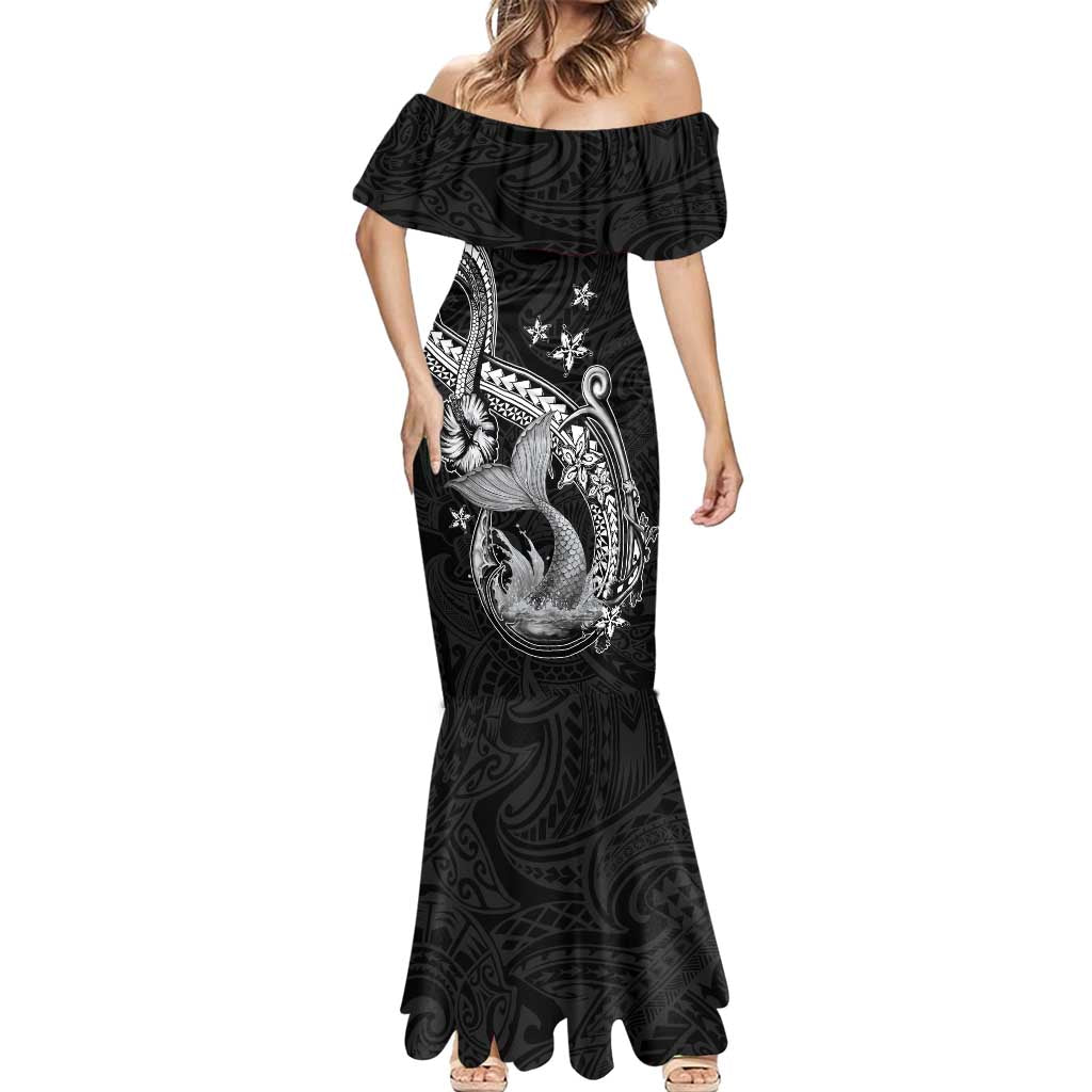 Hawaii Mermaid Monotone Mermaid Dress Polynesian Pattern Fish Hook LT01 - Polynesian Pride