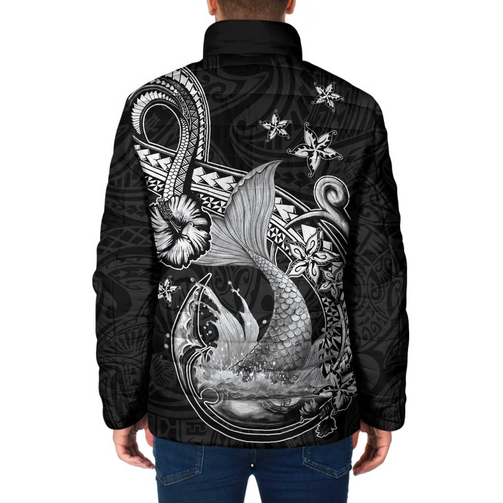 Hawaii Mermaid Monotone Padded Jacket Polynesian Pattern Fish Hook LT01 - Polynesian Pride