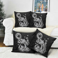 Hawaii Mermaid Monotone Pillow Cover Polynesian Pattern Fish Hook LT01 - Polynesian Pride