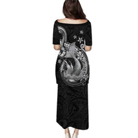 Hawaii Mermaid Monotone Puletasi Polynesian Pattern Fish Hook LT01 - Polynesian Pride