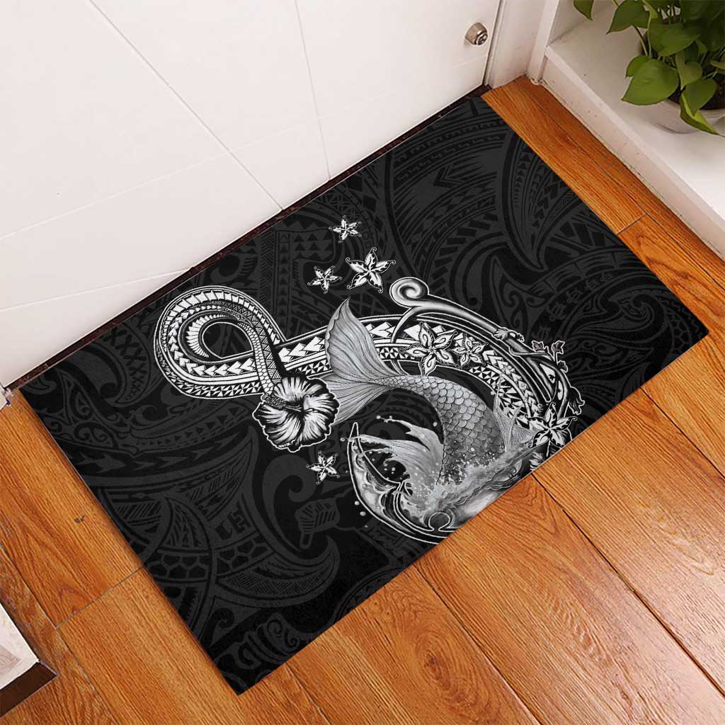 Hawaii Mermaid Monotone Rubber Doormat Polynesian Pattern Fish Hook LT01 - Polynesian Pride