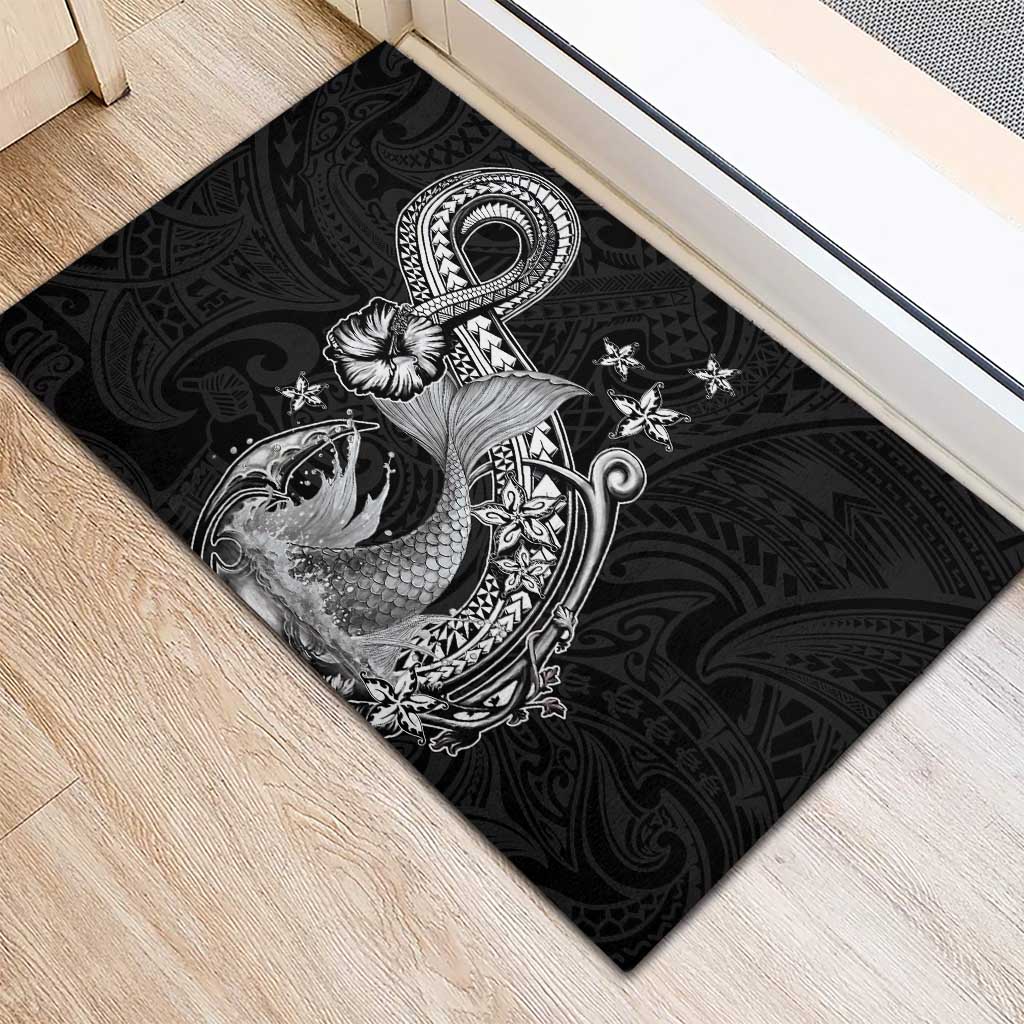 Hawaii Mermaid Monotone Rubber Doormat Polynesian Pattern Fish Hook LT01 - Polynesian Pride