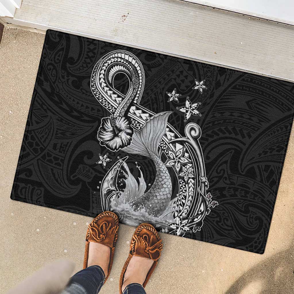 Hawaii Mermaid Monotone Rubber Doormat Polynesian Pattern Fish Hook LT01 - Polynesian Pride