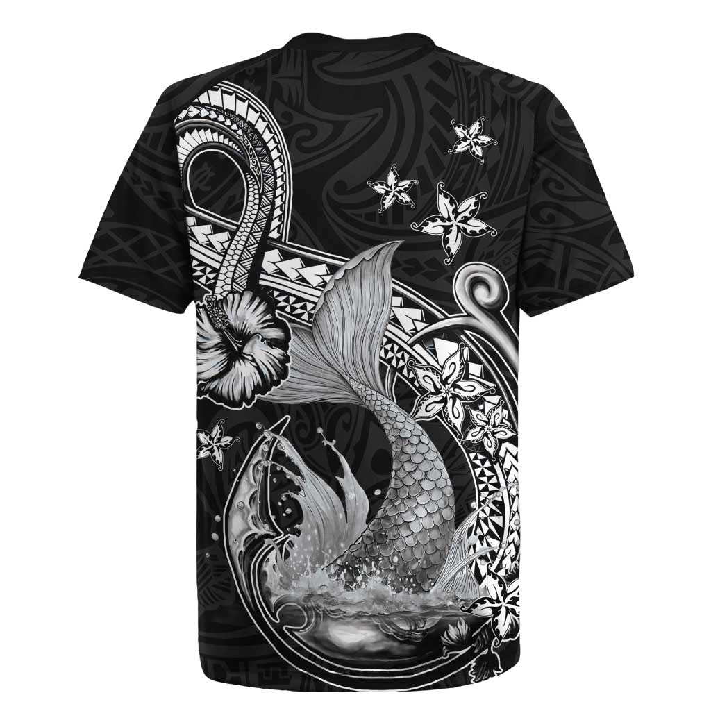 Hawaii Mermaid Monotone Rugby Jersey Polynesian Pattern Fish Hook LT01 - Polynesian Pride