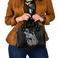 Hawaii Mermaid Monotone Shoulder Handbag Polynesian Pattern Fish Hook