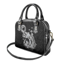 Hawaii Mermaid Monotone Shoulder Handbag Polynesian Pattern Fish Hook