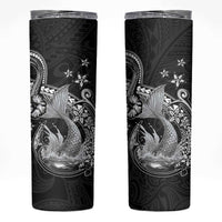Hawaii Mermaid Monotone Skinny Tumbler Polynesian Pattern Fish Hook LT01 Black - Polynesian Pride