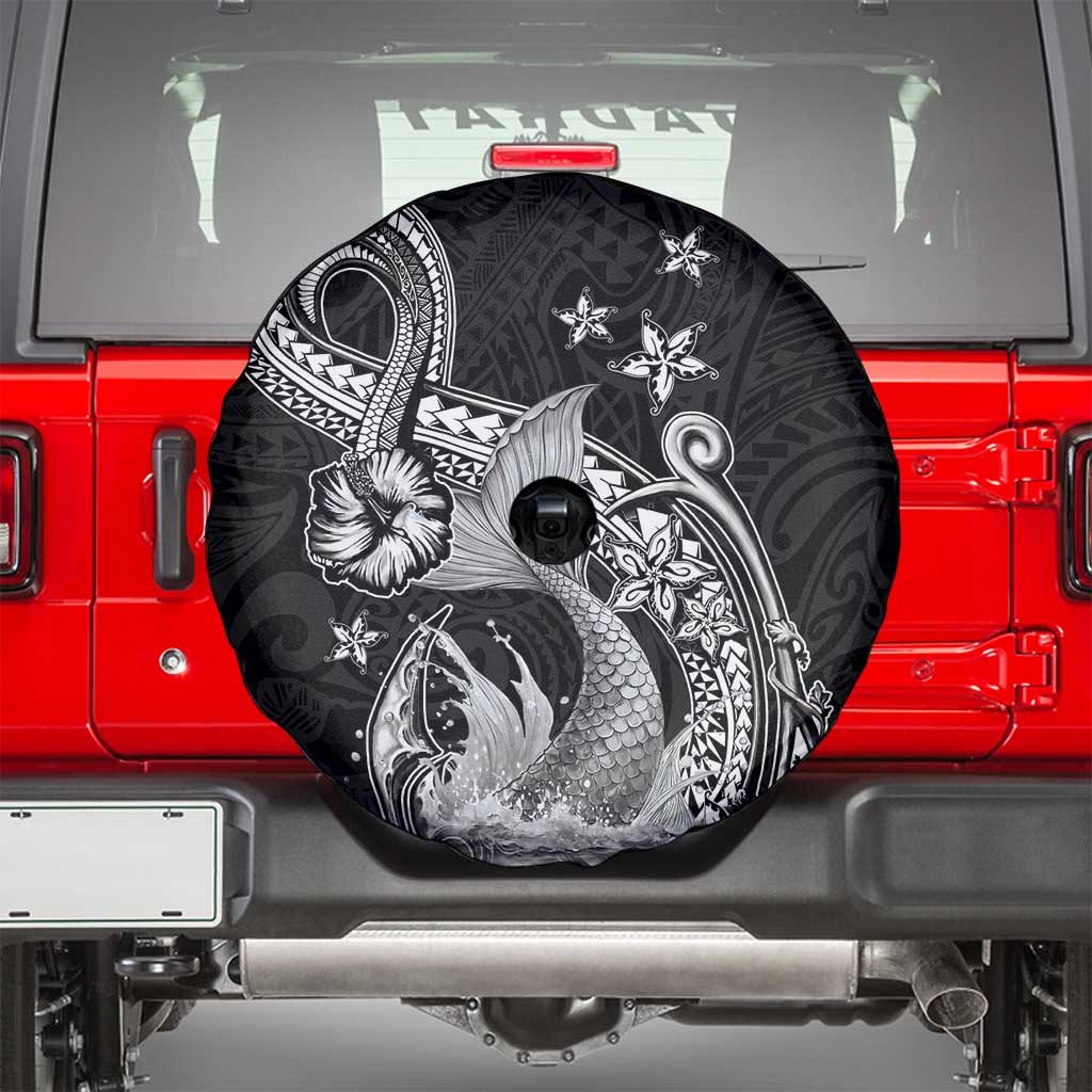 Hawaii Mermaid Monotone Spare Tire Cover Polynesian Pattern Fish Hook LT01 - Polynesian Pride