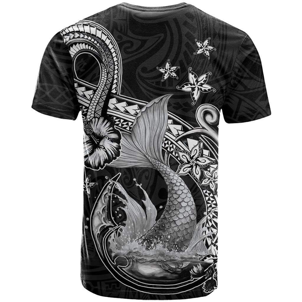 Hawaii Mermaid Monotone T Shirt Polynesian Pattern Fish Hook LT01 - Polynesian Pride