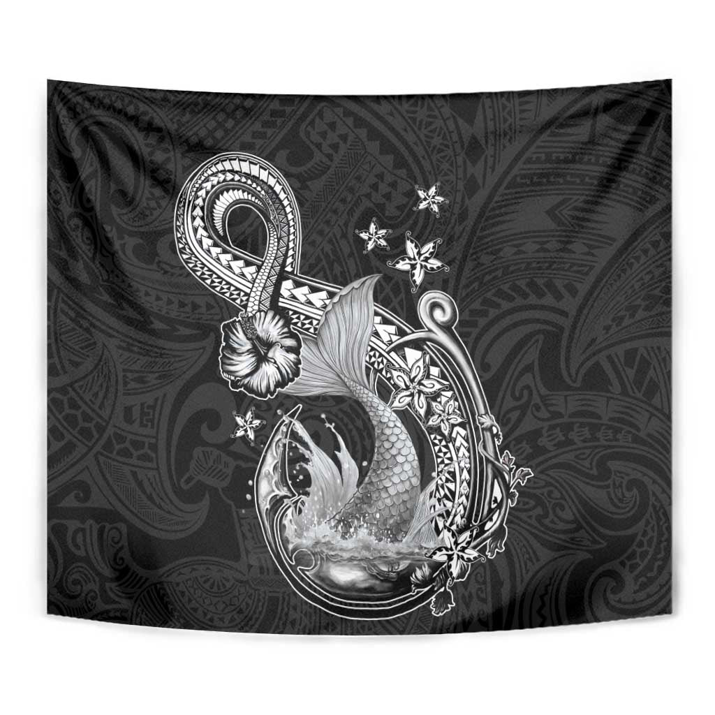 Hawaii Mermaid Monotone Tapestry Polynesian Pattern Fish Hook LT01 - Polynesian Pride