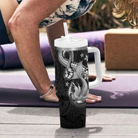 Hawaii Mermaid Monotone Tumbler With Handle Polynesian Pattern Fish Hook LT01 - Polynesian Pride
