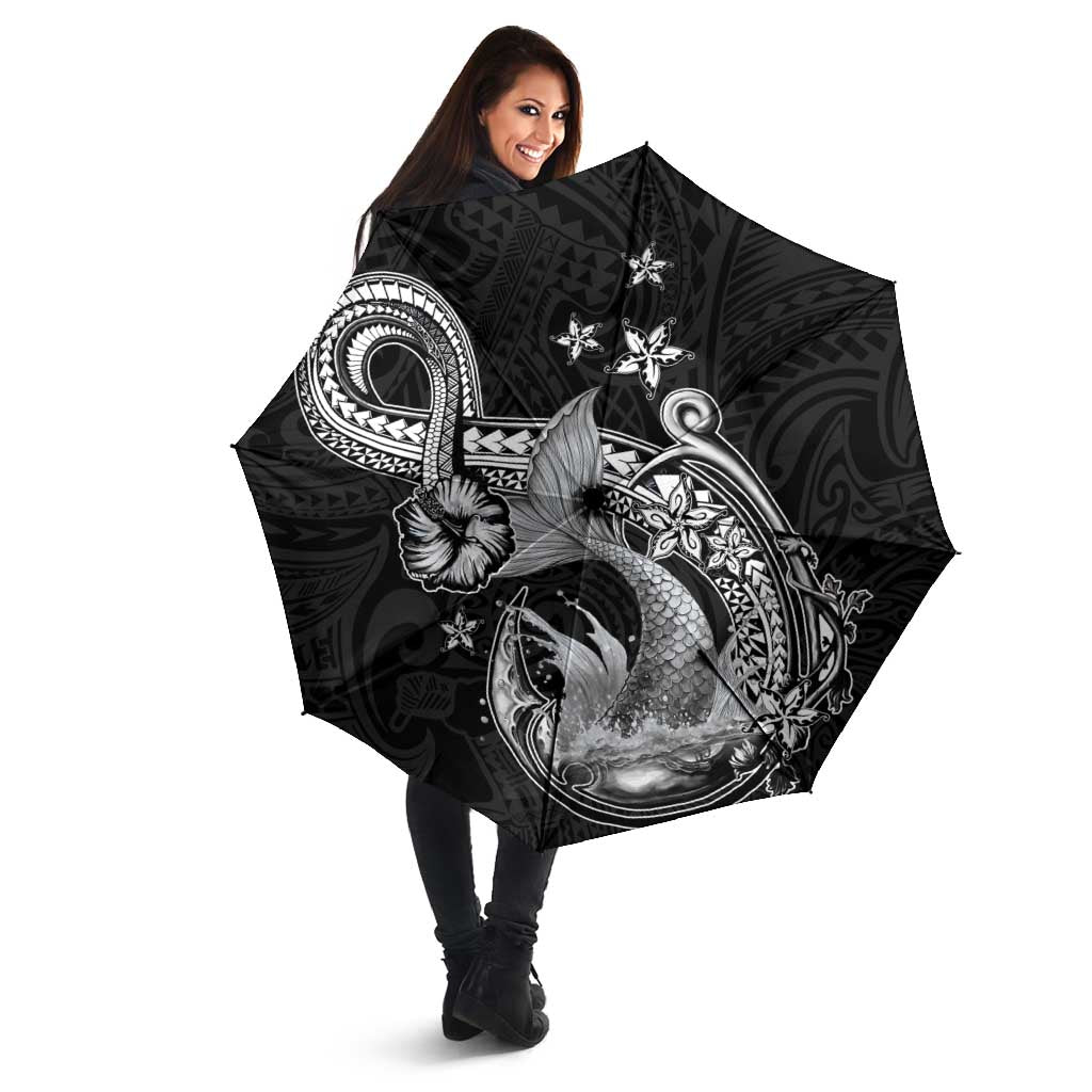 Hawaii Mermaid Monotone Umbrella Polynesian Pattern Fish Hook LT01 - Polynesian Pride