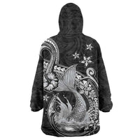 Hawaii Mermaid Monotone Wearable Blanket Hoodie Polynesian Pattern Fish Hook LT01 - Polynesian Pride