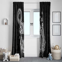 Hawaii Mermaid Monotone Window Curtain Polynesian Pattern Fish Hook LT01 - Polynesian Pride