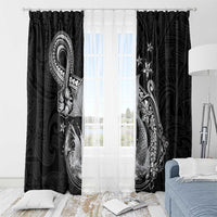 Hawaii Mermaid Monotone Window Curtain Polynesian Pattern Fish Hook LT01 - Polynesian Pride