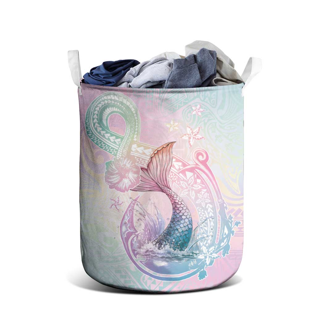 Hawaii Mermaid Sweet Pastel Laundry Basket Polynesian Pattern Fish Hook LT01 - Polynesian Pride