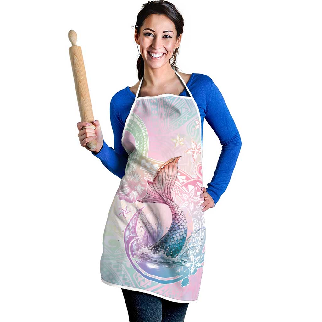 Hawaii Mermaid Sweet Pastel Apron Polynesian Pattern Fish Hook