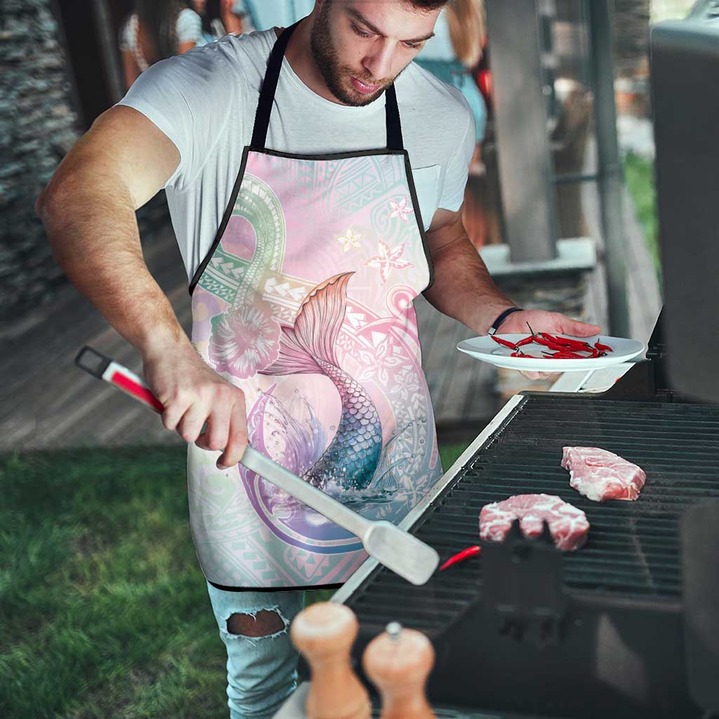 Hawaii Mermaid Sweet Pastel Apron Polynesian Pattern Fish Hook