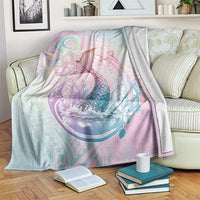 Hawaii Mermaid Sweet Pastel Blanket Polynesian Pattern Fish Hook