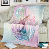Hawaii Mermaid Sweet Pastel Blanket Polynesian Pattern Fish Hook
