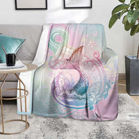 Hawaii Mermaid Sweet Pastel Blanket Polynesian Pattern Fish Hook