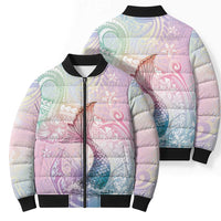 Hawaii Mermaid Sweet Pastel Bomber Puffer Jacket Polynesian Pattern Fish Hook LT01 - Polynesian Pride
