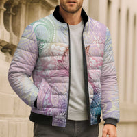 Hawaii Mermaid Sweet Pastel Bomber Puffer Jacket Polynesian Pattern Fish Hook LT01 - Polynesian Pride