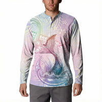 Hawaii Mermaid Sweet Pastel Button Sweatshirt Polynesian Pattern Fish Hook LT01 - Polynesian Pride