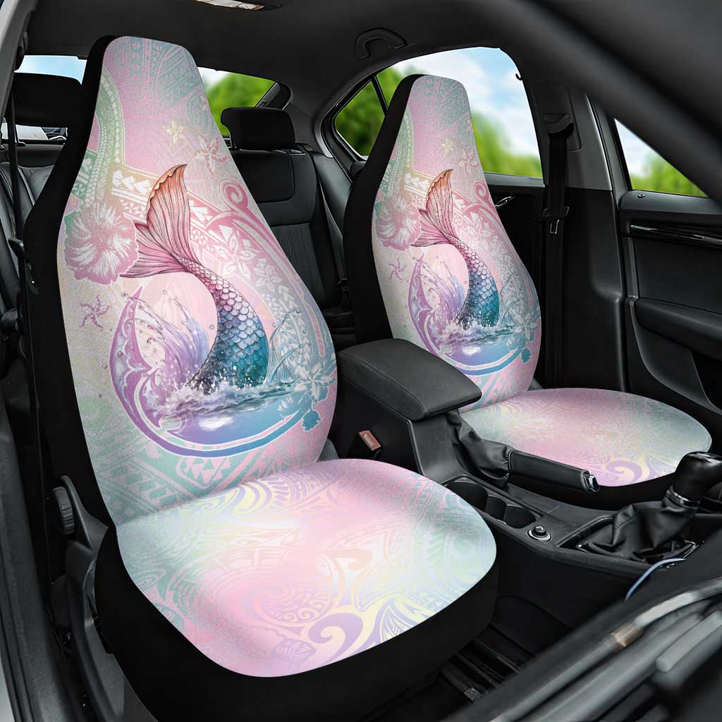 Hawaii Mermaid Sweet Pastel Car Seat Cover Polynesian Pattern Fish Hook LT01 One Size Multicolor - Polynesian Pride